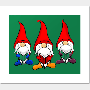 CHRISTMAS CAROLING GNOMES Posters and Art